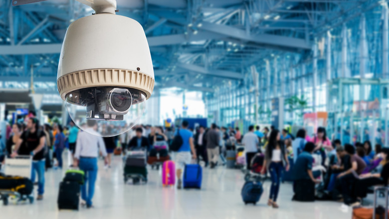 CCTV camera in an airport